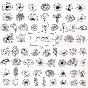 100 Botanical Svg Bundle Wildflower Cut File, Floral,Flower leaf,leaves ,Botanical clipart hand drawn doodle style svg,png,eps, for cricut