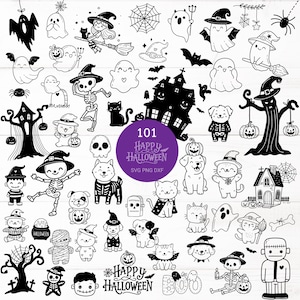 101 Halloween Pumpkin Bundle Svg Ghost Cut file Pumpkins Laser Halloween svg Glowforge Halloween Clipart svg dxf png for cricut