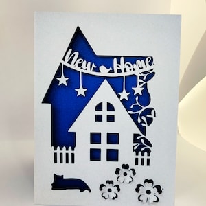 Neue Hauskarte für crnicut Datei, Scherenschnitt, Papierkunst, Pop Up Karte für Cricut, Silhouette, Cameo, dxf, png, eps, ai