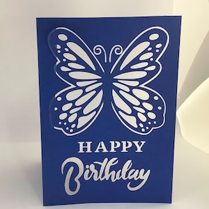 Happy birthday card SVG cut file, butterfly SVG, 3 d card,pop up card,Silhouette cut file for cut, svg, dxf, png, eps, ai for cricut, cameo.