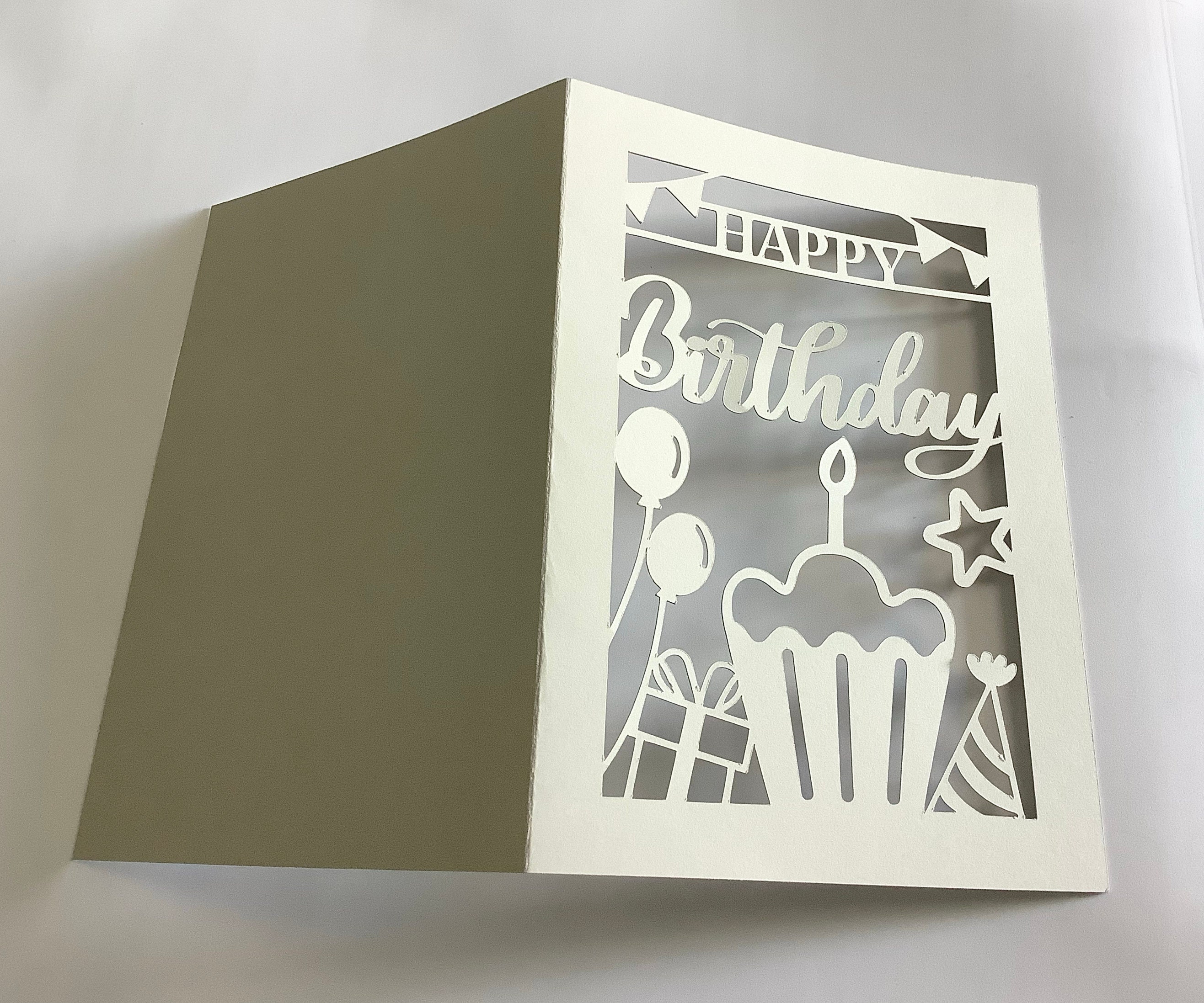 Happy Birthday Card SVG Cut File, Paper Cut Card,pop up Card,paper Art ...
