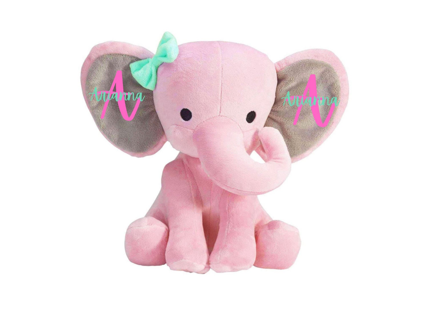 Personalized Plush Toy for Babies Pink or Gray Etsy