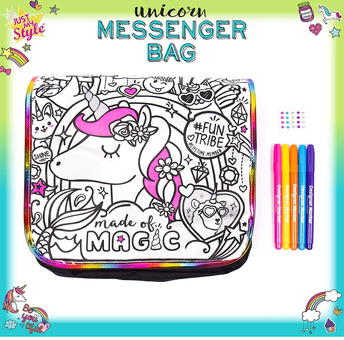 Color Your Own Unicorn Messenger Bag Etsy