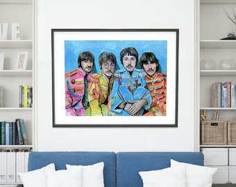 Beatles Pepper's lonely hearts ART PAINTING Acrilic Decorative Illustration UA Artist