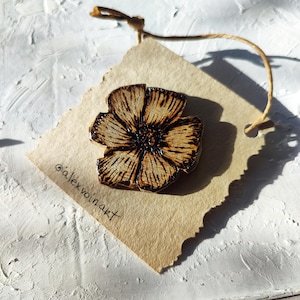 Broche de madeira / alfinete natureza borboleta manual de queima Artesanal UA