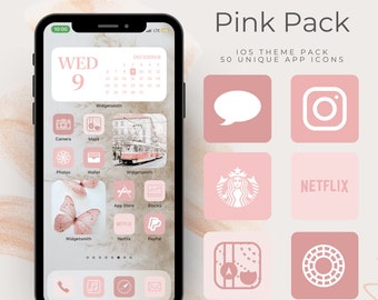 50 iOS App Icons | Pink Valentine Aesthetic | Icons Bundle | iOS App Covers | iPhone