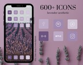 500 iOS App Icons | Lavender Flower Minimalistic Aesthetic | Icons Bundle | iOS App Covers | iPhone