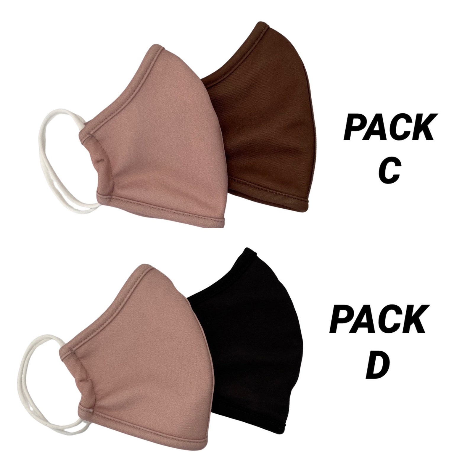 Nude Colour/neutral Tone/skin Tone Face Masks. Khaki Black. Etsy