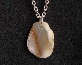 Crazy Lace Agate - Rock Necklace, Holistic Neckless, Rare Mineral Neckless, Green Neckless, Brown Neckless.