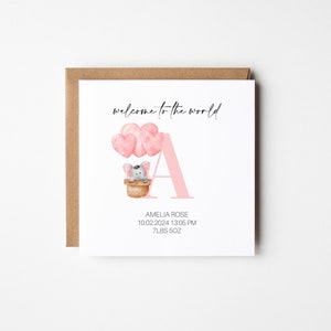 Petite fille | Nouvelle carte bébé | Nouvelle arrivée | Bienvenue dans le monde