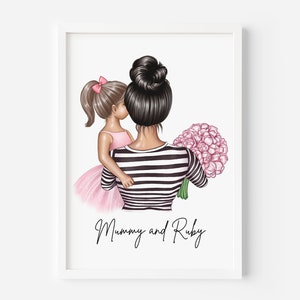Mother and Daughter Print, Baby, Toddler, Child, Mother and Child Print