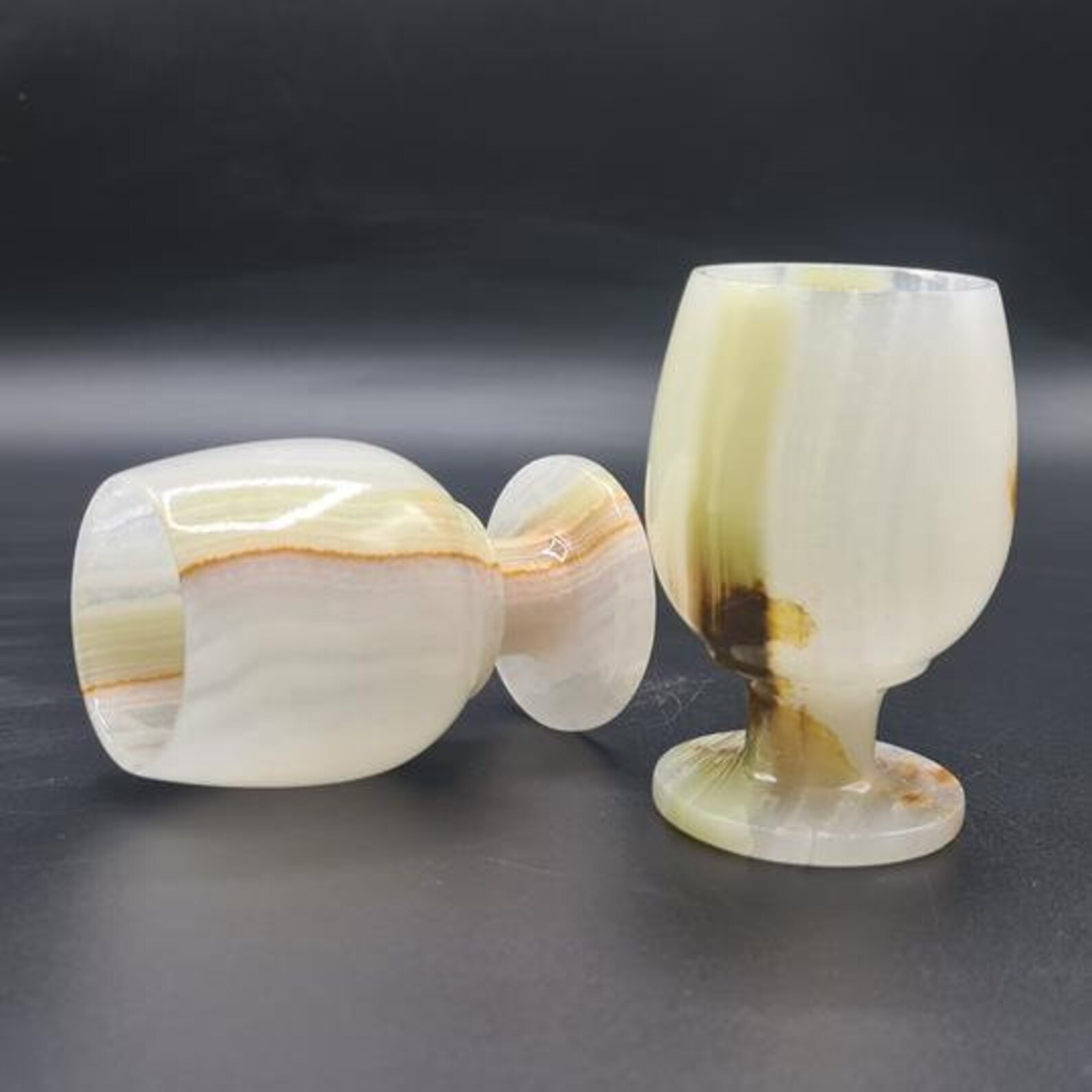 Onyx Goblets Onyx Marble Drinking Goblets Set of 2 Green Etsy