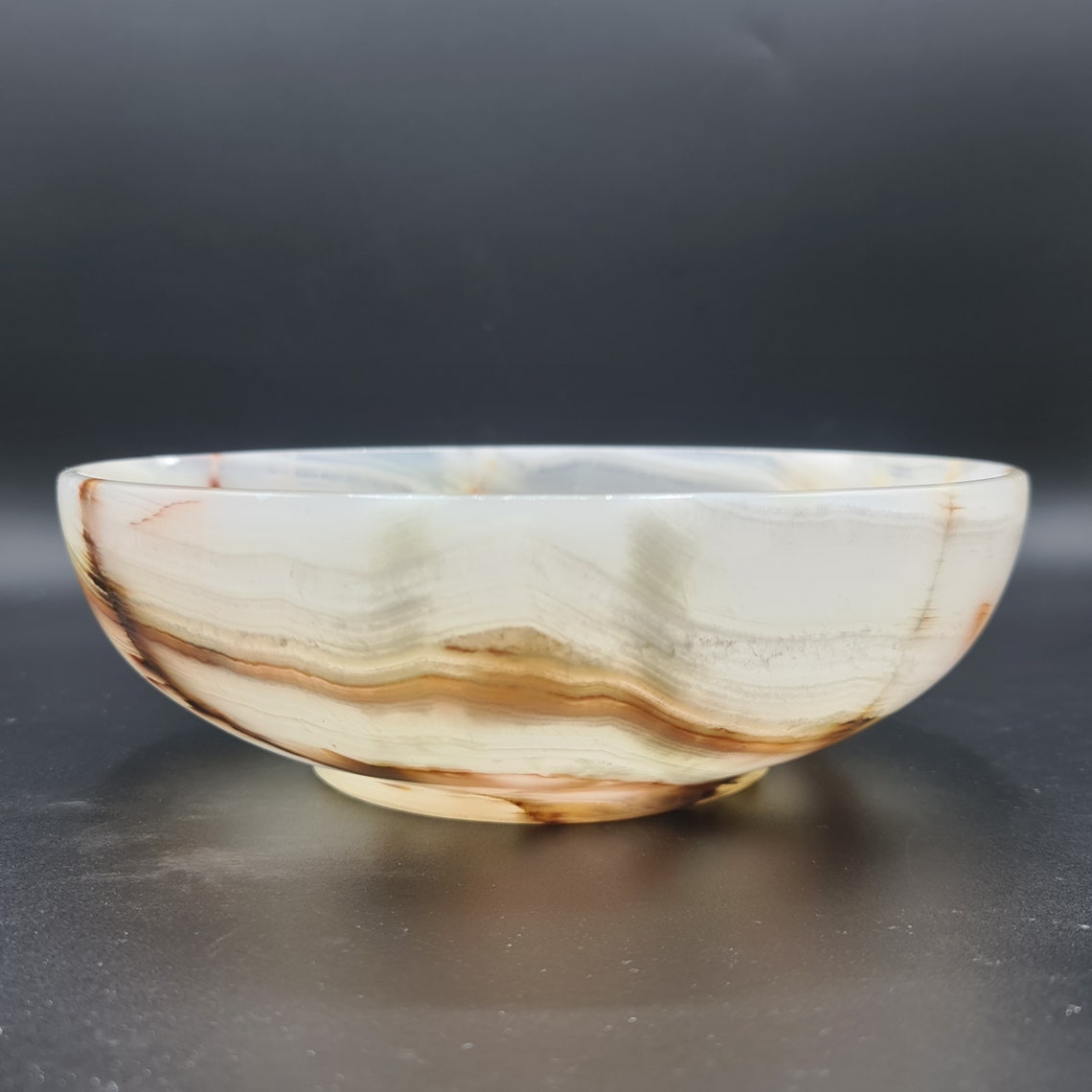 Onyx Crystal Bowl 8in & 10in Onyx Bowls Marble Bowl Carved Etsy