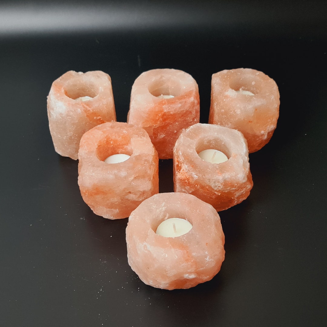 6x Himalayan Salt Tea Light Holder 1kg Hand Crafted Free Delivery, Home