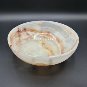 Onyx Crystal Bowl - 8in & 10in Marble bowl, Carved stone, Home decor, Spiritual gifts, alternative decor