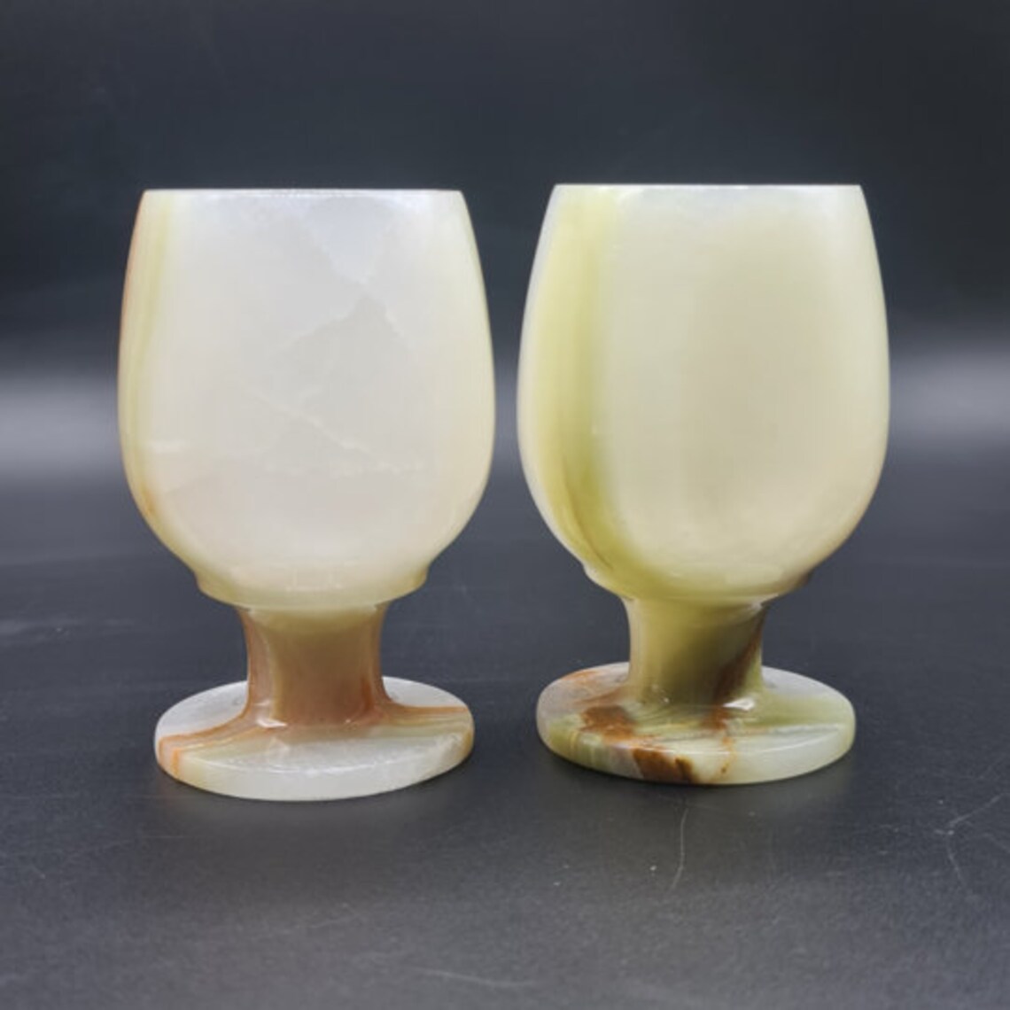 Onyx Goblets Onyx Marble Drinking Goblets Set of 2 Green Etsy