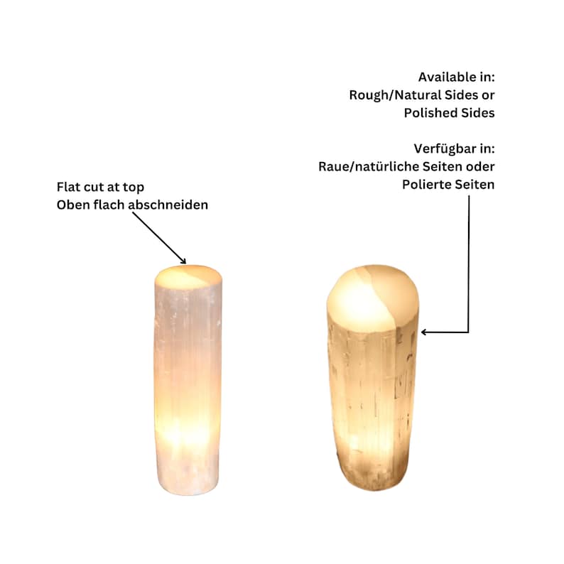 Selenitlampa - Cylinder, Lugnande Kristallbordslampa, Heminredning bild 10