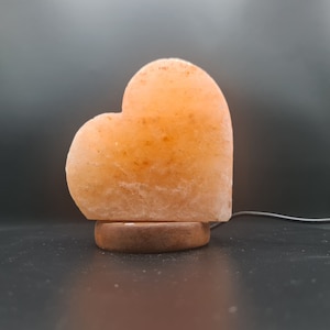 Himalayan USB Colour Changing Heart Lamp, Handcrafted, Home Decor, Christmas Day Gift