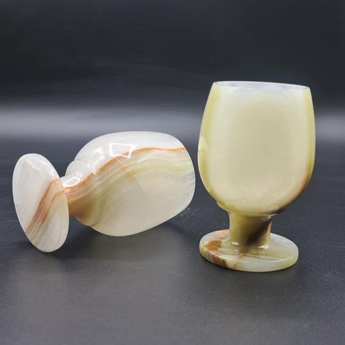 Onyx Goblets Onyx Marble Drinking Goblets Set of 2 Green Etsy