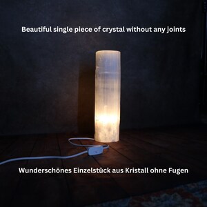 Selenitlampa - Cylinder, Lugnande Kristallbordslampa, Heminredning bild 2