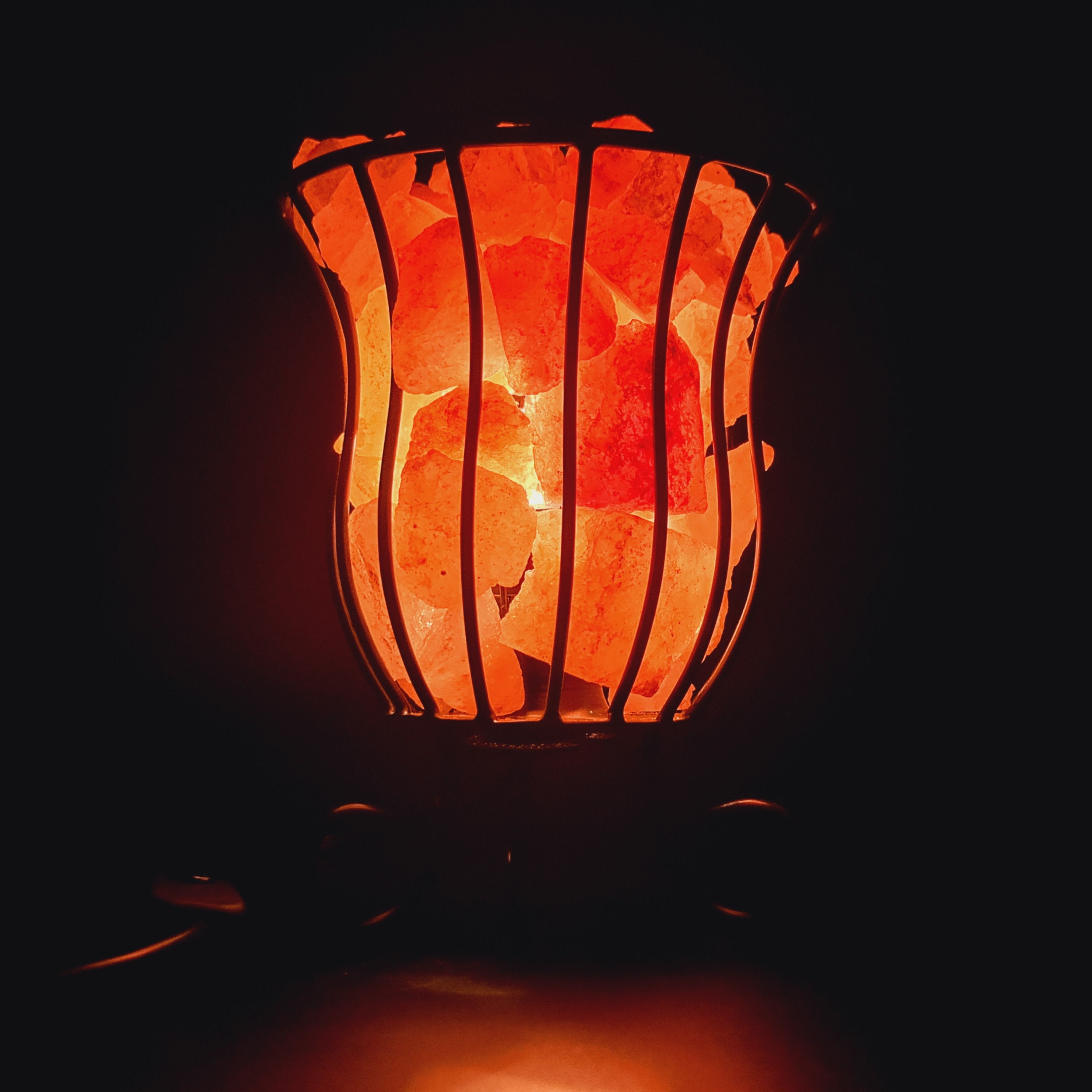 Himalayan glow natural salt round basket lamp deals