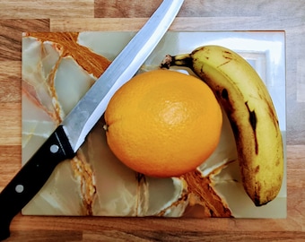 Planches à découper en onyx, fossiles et marbre noir - Accessoires de cuisine, Planche à découper en pierre unique, Planche à découper en marbre