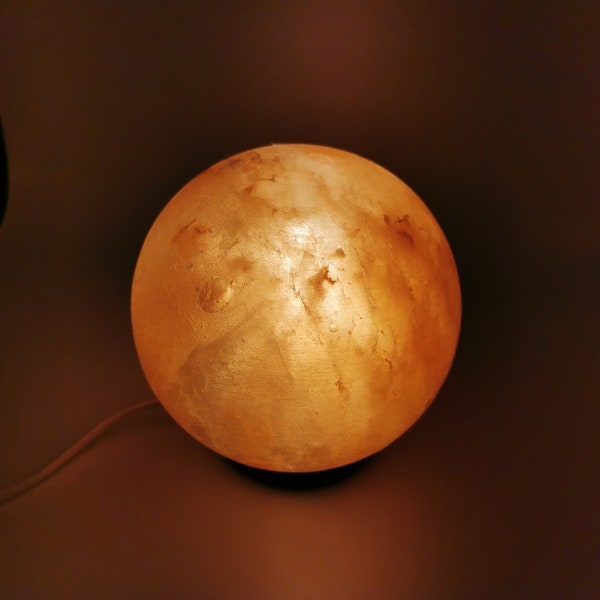 Himalayan Salt Lamp - Sphere, Moon lamp, Gift for space lovers, Home decor, Mother's day gift