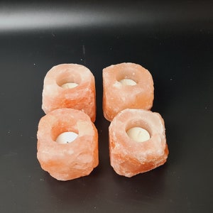 4x Himalayan Salt Tea Light Holder 1kg (Hand Crafted) - Free Delivery, Home decor, Crystal Candle Holder