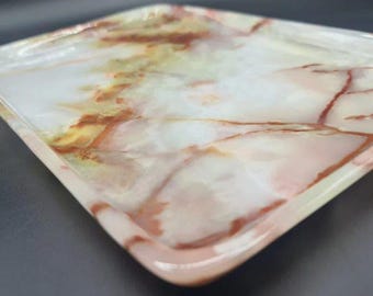 Onyx Kristall Tablett - 8 Zoll x 12 Zoll, grüner Onyx, handgefertigt, Wohnkultur, artisinal
