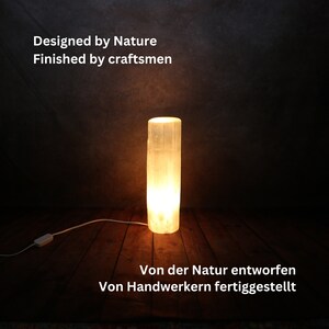 Selenitlampa - Cylinder, Lugnande Kristallbordslampa, Heminredning bild 3