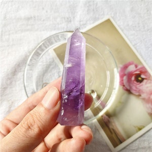 Birthstone Purple Amethyst Tower Chakra Crystals Healing Stones Citrine Smoky Points for Home Decoration Spiritual Meditation Energy 5-7cm
