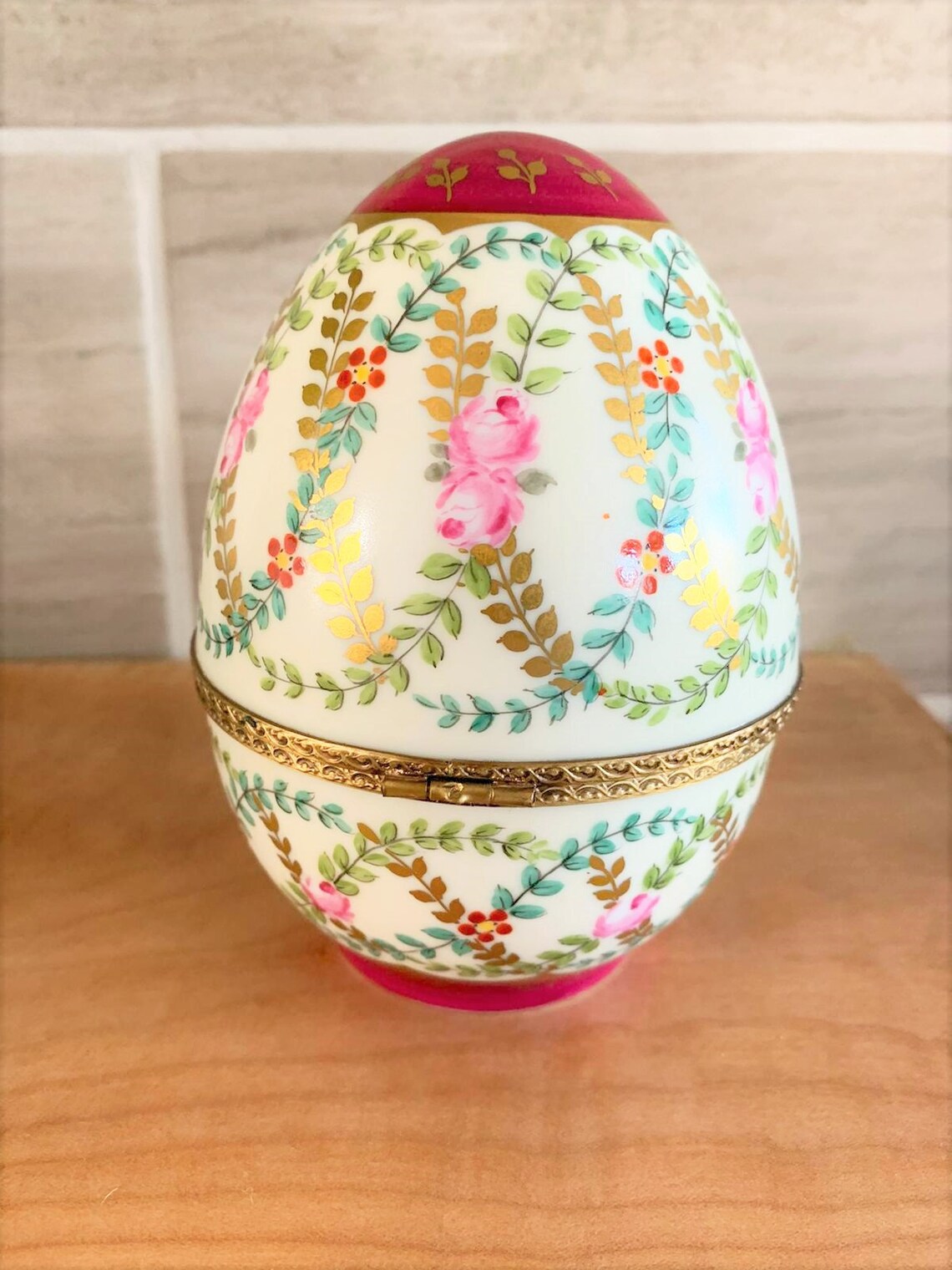 Limoges Porcelain Hand Painted Large Egg 5 Tall Etsy