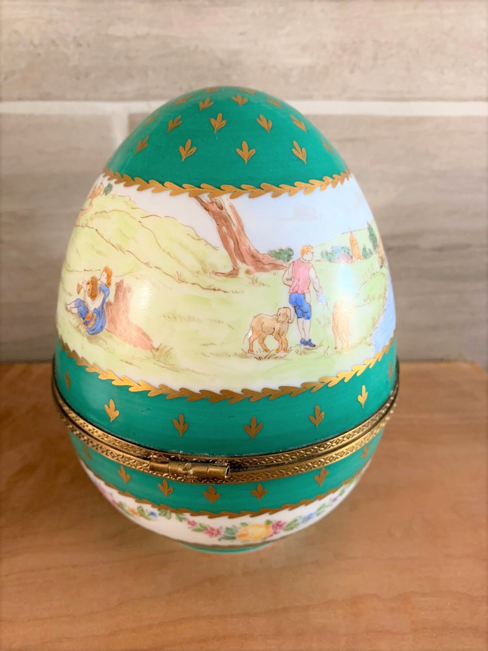 Limoges Porcelain Hand Painted Large Egg 6 1/2 Tall Etsy