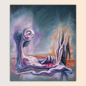 Painting &quot;Scar&quot;, Oil Painting On Canvas, Surreal Painting, Surreal Art, Original Oil Painting By Kovacs K. David
