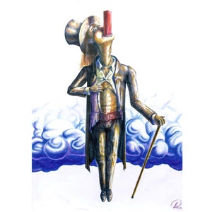 Original Pencil Drawing, Impaled poser