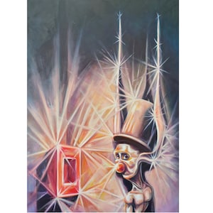 Pintura al óleo original sobre lienzo, compatible, hecha a mano, pintura surrealista, arte surrealista