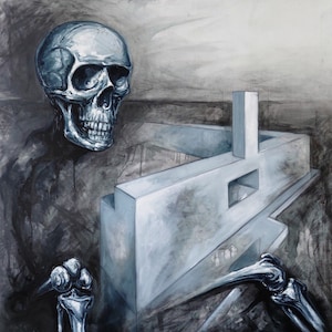 Estructura III., Pintura al óleo original sobre lienzo, Pintura surrealista, Obra surrealista, Surrealismo