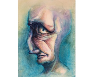 Giclée print of Original watercolor painting, Portrait II.