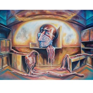 My Piece, Oryginalny obraz olejny na płótnie, Ręcznie robiony, Surrealistyczne malarstwo, Surrealistyczna sztuka