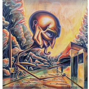 The greedy, Original Oil Painting on Canvas, Surreal Painting, Surreal Artwork