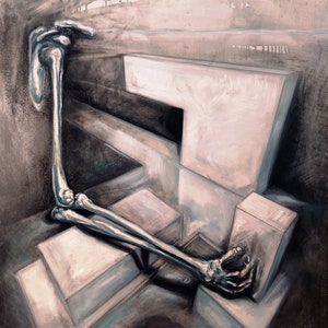 Estructura II., Pintura al óleo original sobre lienzo, Pintura surrealista, Obra surrealista, Surrealismo