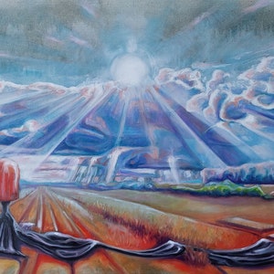 Rose hip, Original Oil Painting on Canvas, Surreal Painting, Surreal Artwork, Surrealism