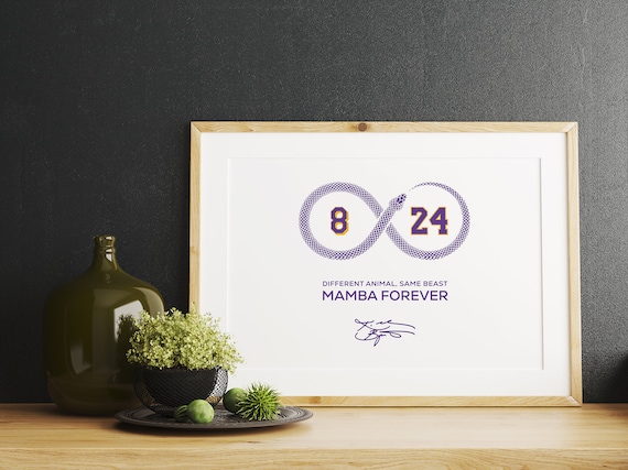 Kobe Bryant 'mamba Forever' Typography Art Print (digital