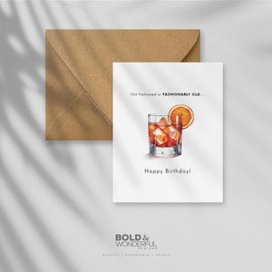 Démodé ou à la mode - carte de voeux, humour, occasion spéciale, cadeau, negroni, art pour une boisson, blague originale, carte d'anniversaire