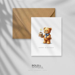 Joyeux anniversaire ours (garçon) - Cartes de voeux, Anniversaire, Animaux mignons, Genre, Anniversaire d'enfants