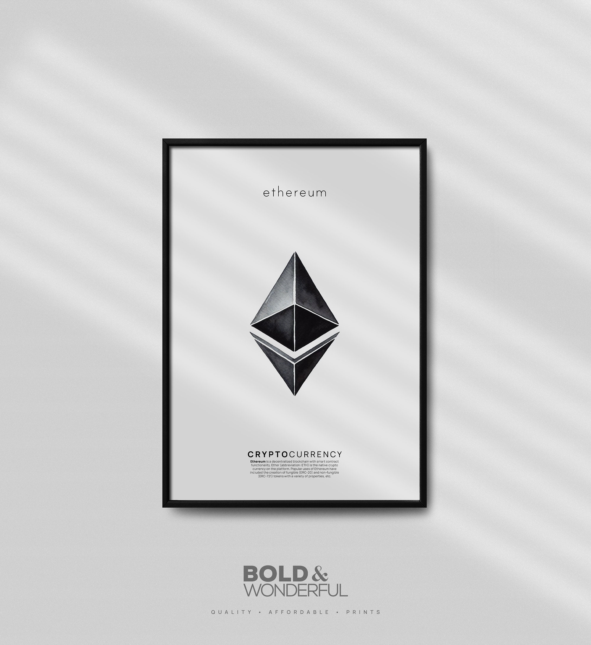Ethereum ETH Minimalist Art Print: Crypto Typography (digital Print) - Etsy