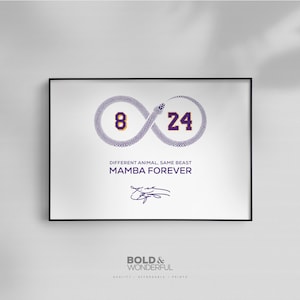 Kobe Bryant &#39;Mamba Forever&#39; Typography Art Print (Digital Download)