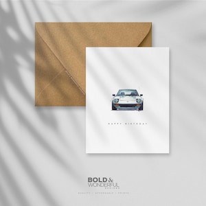 Carro de Aniversário 001. - Cartão de Saudações - Amante de Carros, Cartão de Presente de Aniversário, Celebração, Desejos de Aniversário, Festa de Aniversário, Cartão Simples, Entusiasta de Carros