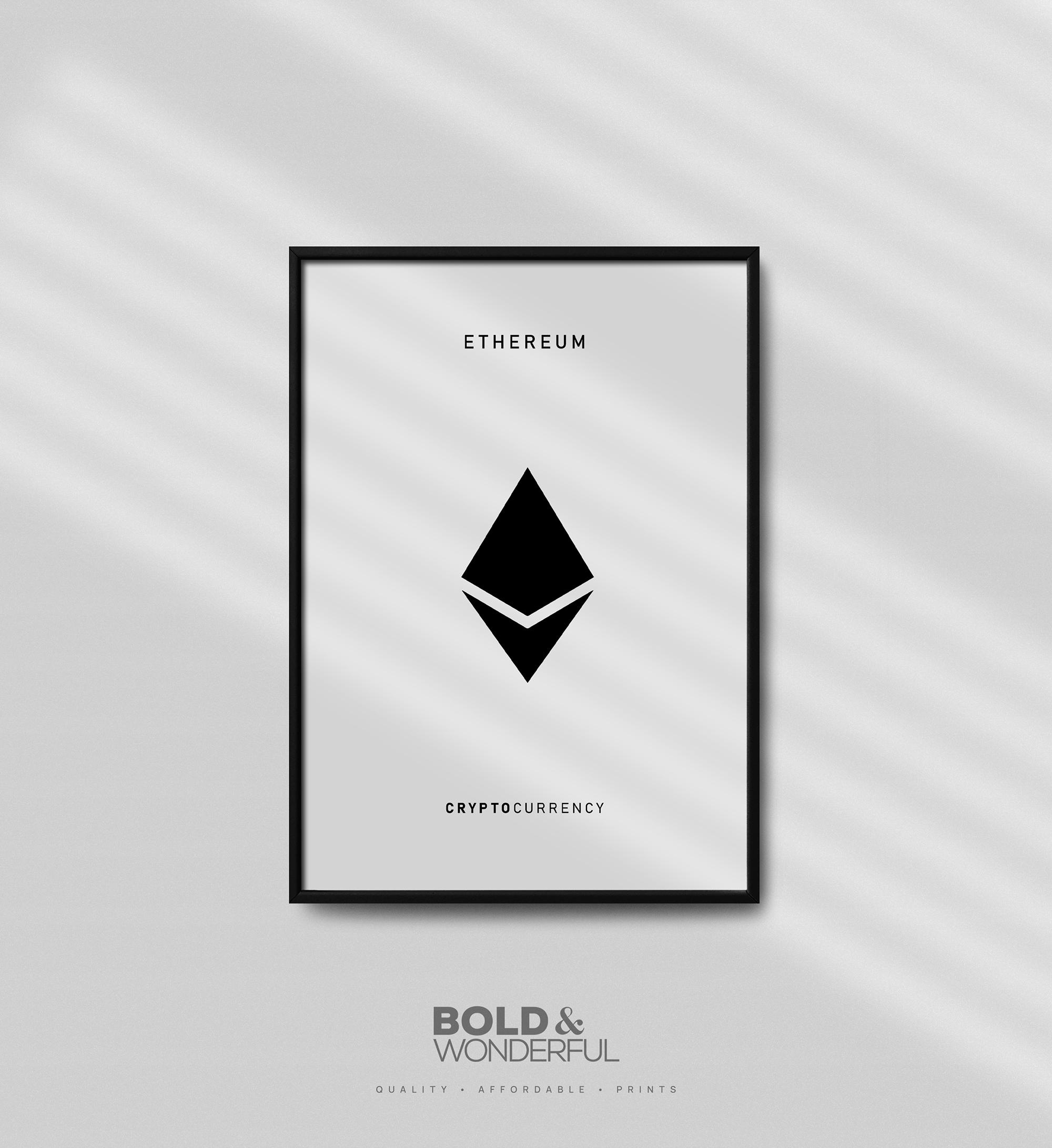 イーサリアム暗号通貨アートプリント：暗号タイポグラフィ（デジタルプリント） - Etsy 日本