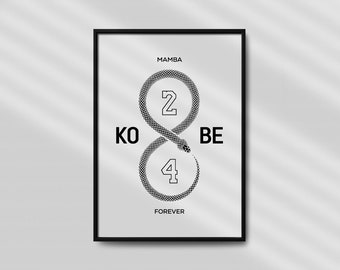 Kobe Bryant 'mamba Forever' Typography Art Print (digital